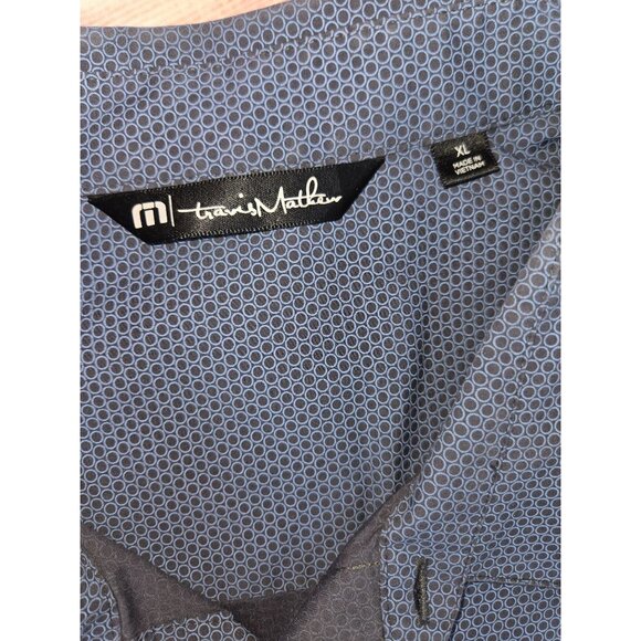 Travis Mathew Mens XL Blue Short Sleeve Button-Down Shirt - Picture 5 of 7